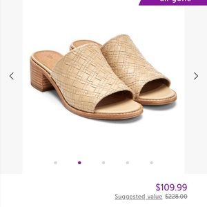 FRYE Cindy Woven Leather Mules